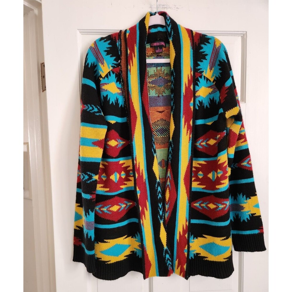 Cowgirl Aztec Open Front Sweater